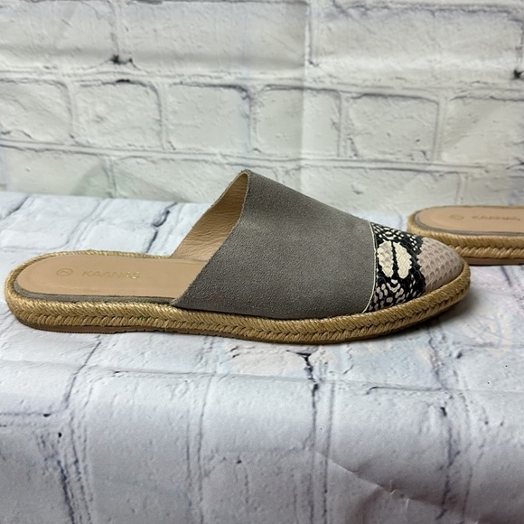 Kaanas Melilla Snakeskin Print Espadrille Mule Slide Flat Shoes Size 7 - Picture 2 of 13